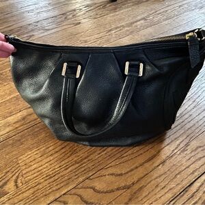 Tory Burch All T Elegant Black Leather Handbag Satchel